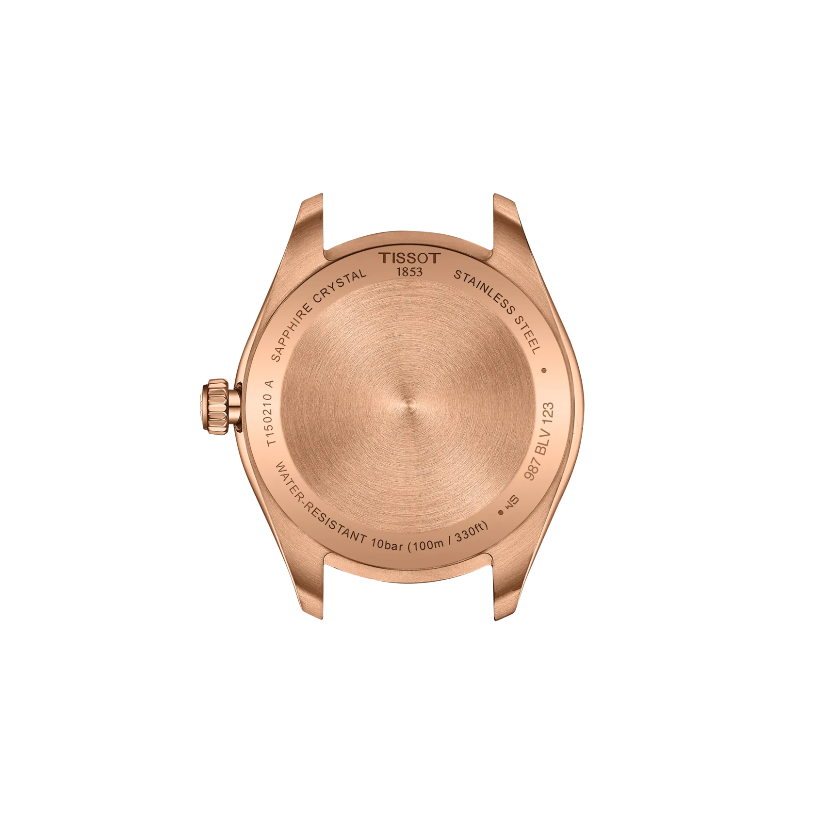 Back view of the watch case Tissot PR 100 34mm
