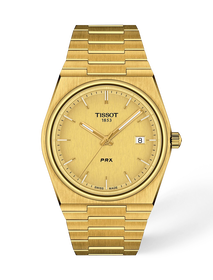 Front view of the watch Tissot PRX 40mm with shadow