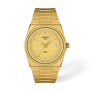 Front view of the watch Tissot PRX 40mm with shadow