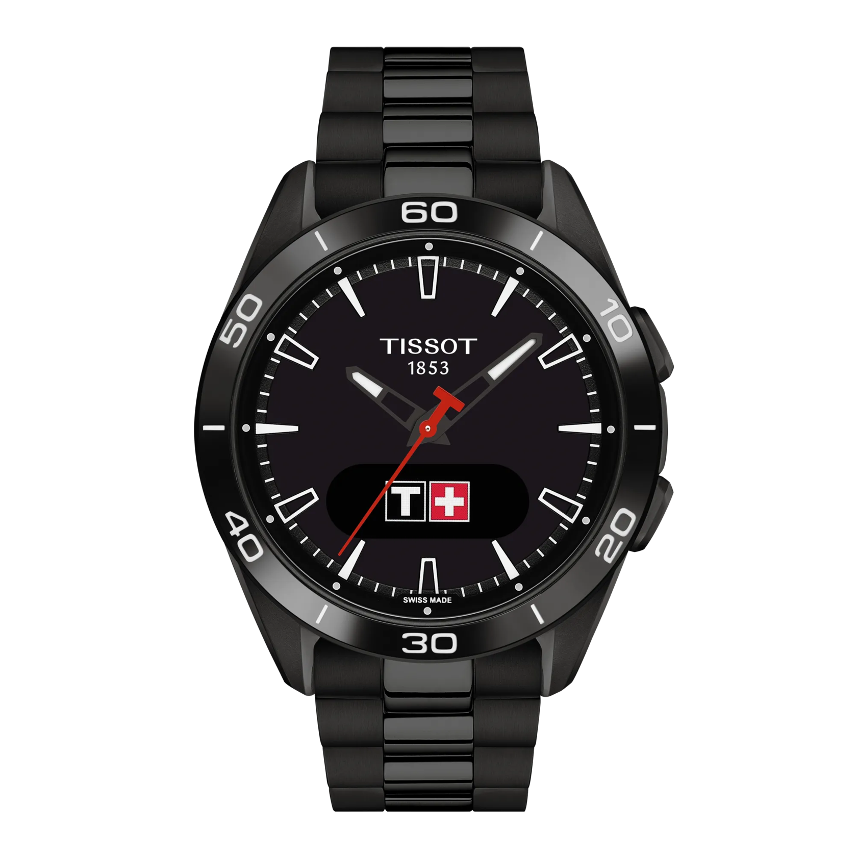 Front view of the watch Tissot T-Touch Connect Sport 43.75mm