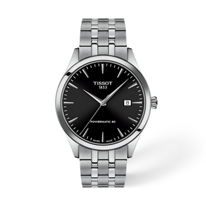 Front view of the watch Tissot Classic Dream 40mm with shadow