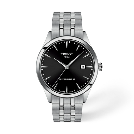 Front view of the watch Tissot Classic Dream 40mm with shadow