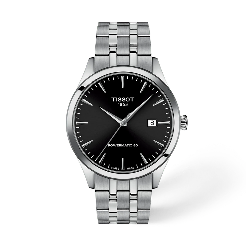 Front view of the watch Tissot Classic Dream 40mm with shadow