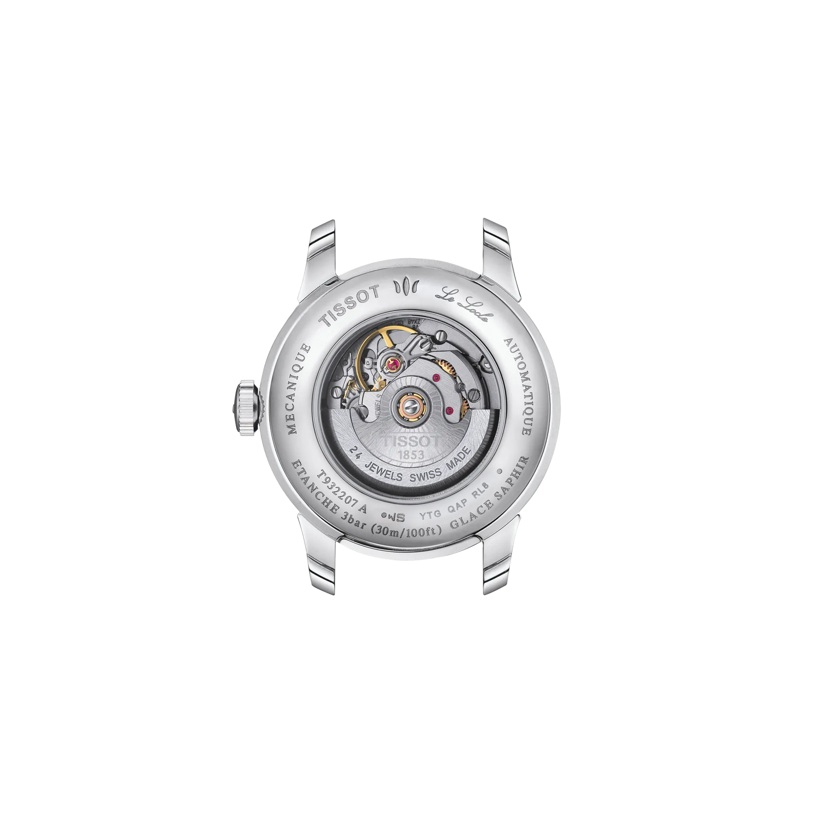 Back view of the watch case Tissot le Locle Gold 29mm