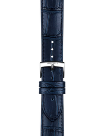 Zoom sur Bracelet officiel Tissot cuir bleu entre-cornes 20 mm