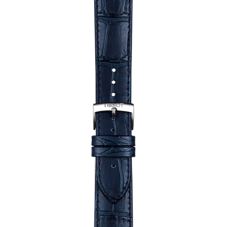Zoom on Tissot Official Blue Leather Strap Lugs 20 mm