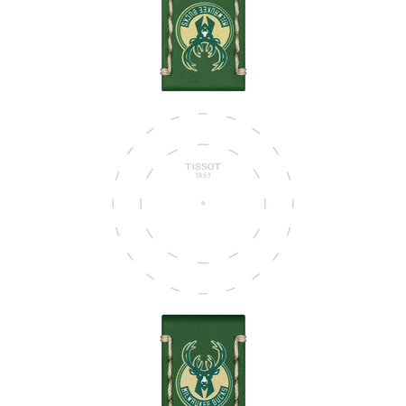 Focus on the lugs of Tissot Official Green Leather Strap Lugs 22 mm