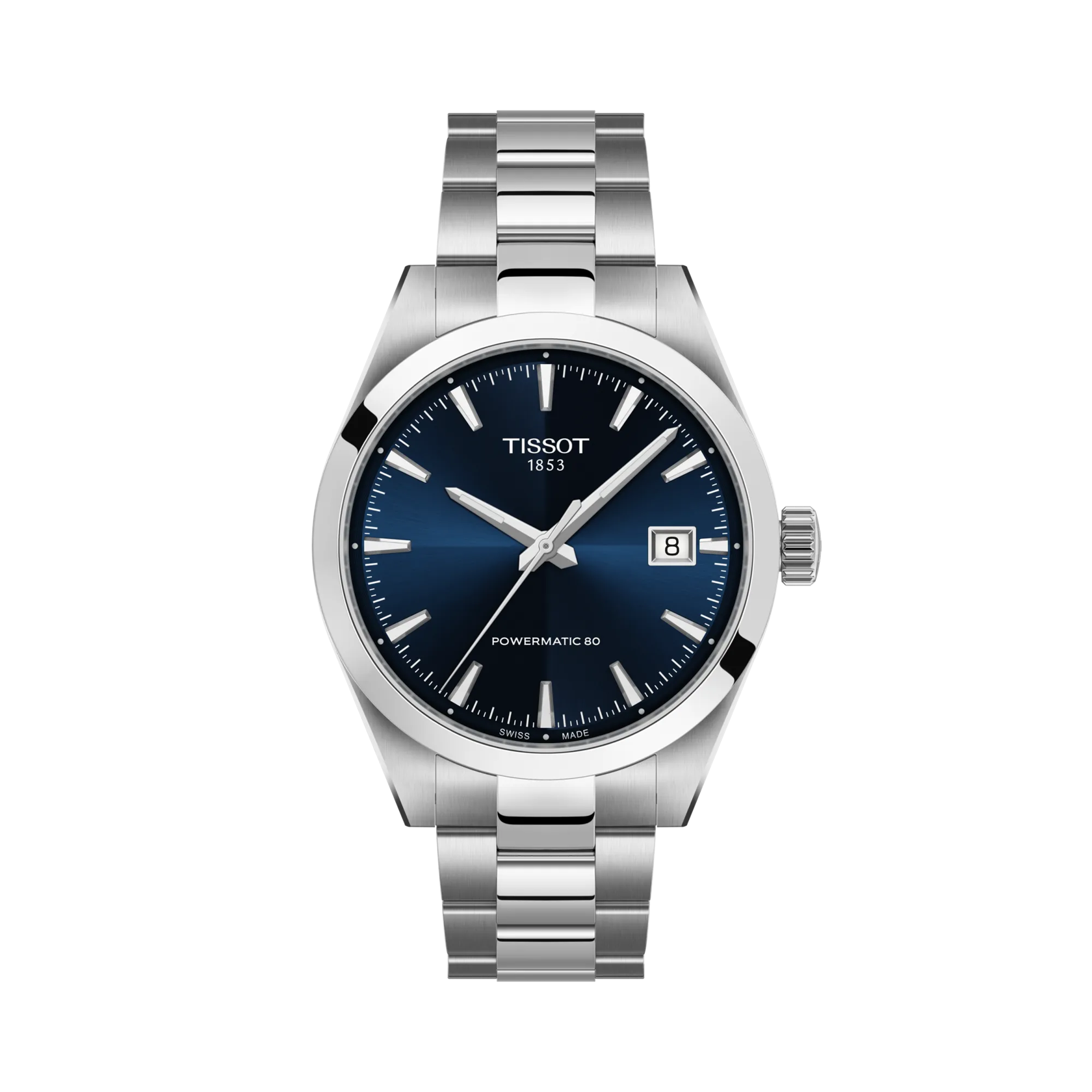 Front view of the watch 天梭紳士系列38mm