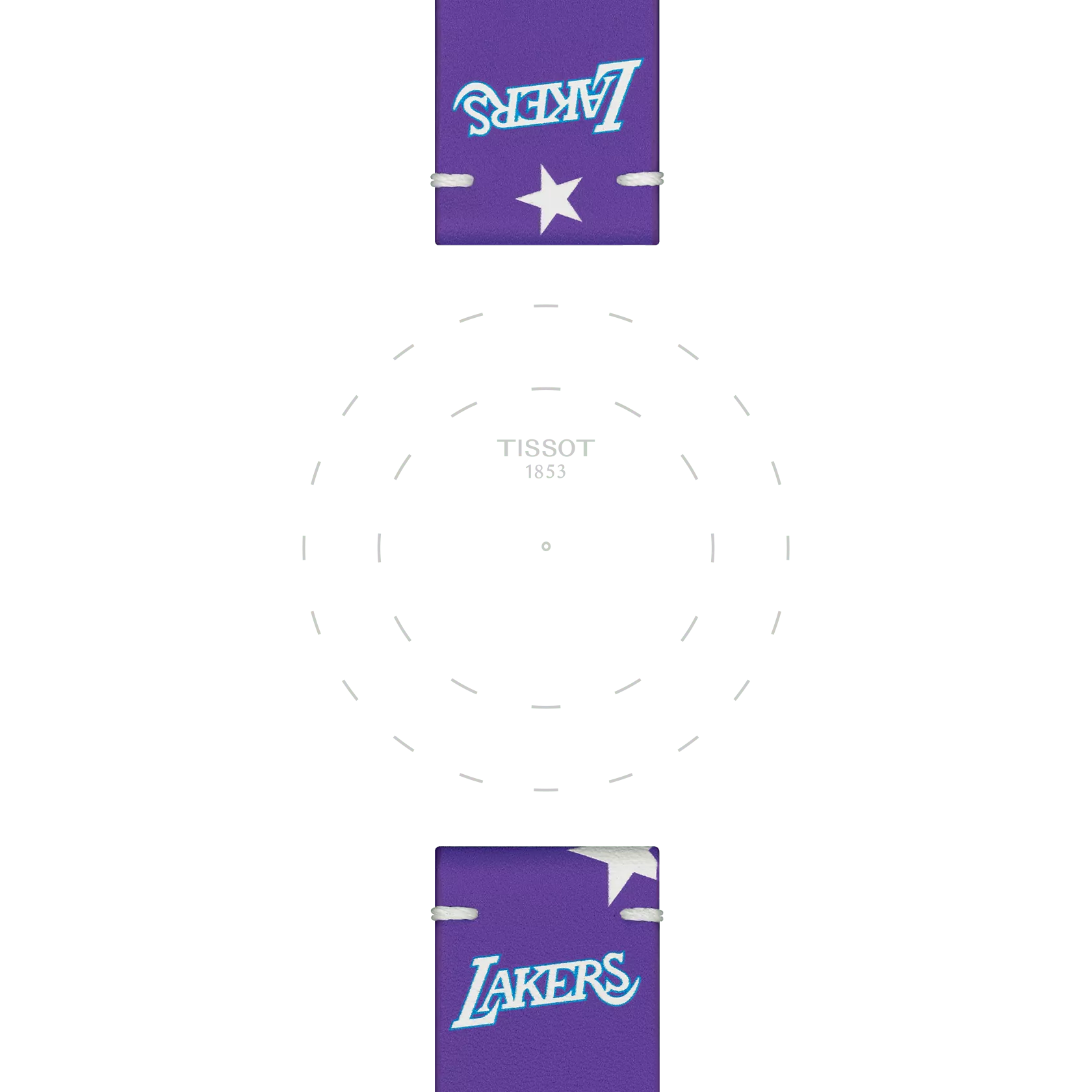 Focus on the lugs of Tissot Official Purple Leather Strap Lugs 22 mm