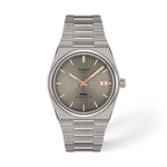 Front view of the watch Tissot PRX Titanium 38mm with shadow