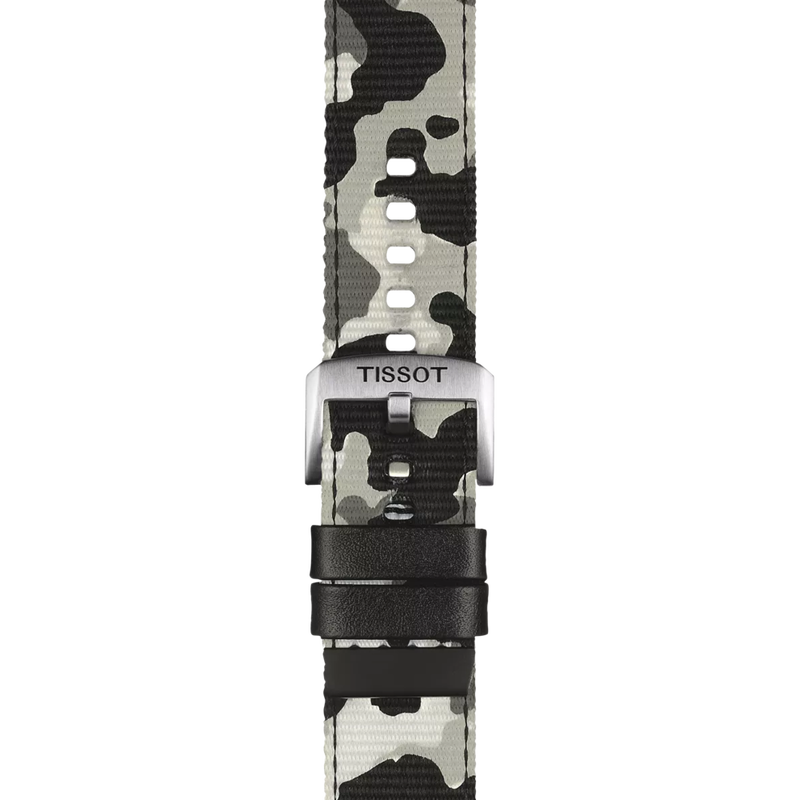 Zoom on Bracelet officiel Tissot tissu kaki entre-cornes 22 mm