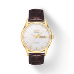 มุมมองด้านหน้าของนาฬิกา Tissot Heritage Visodate Automatic พร้อมเงา