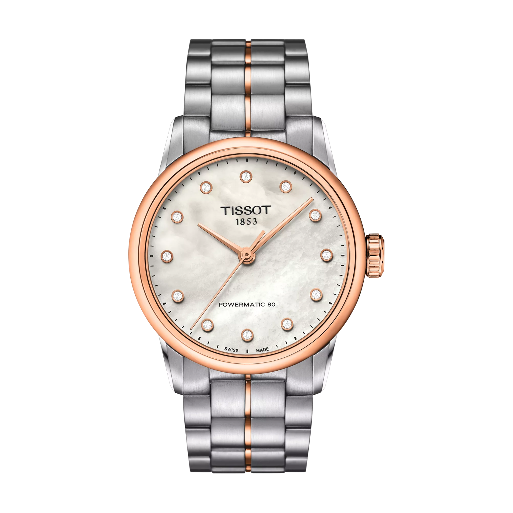 Front view of the watch Tissot Luxury Automatic