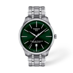 그림자가 있는 티쏘 슈망 데 뚜렐 파워매틱 80 42 mm 시계의 전면 보기