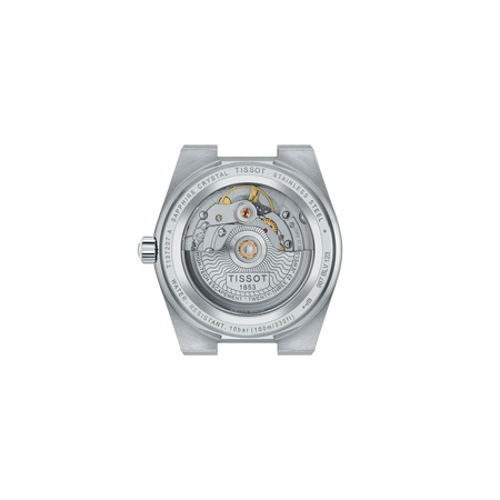 Back view of the watch case Tissot PRX 35mm