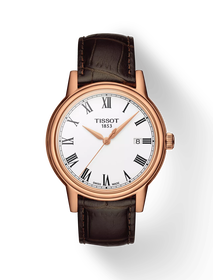 Front view of the watch Tissot Carson with shadow