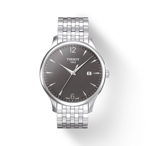 Front view of the watch Tissot Tradition 42mm with shadow