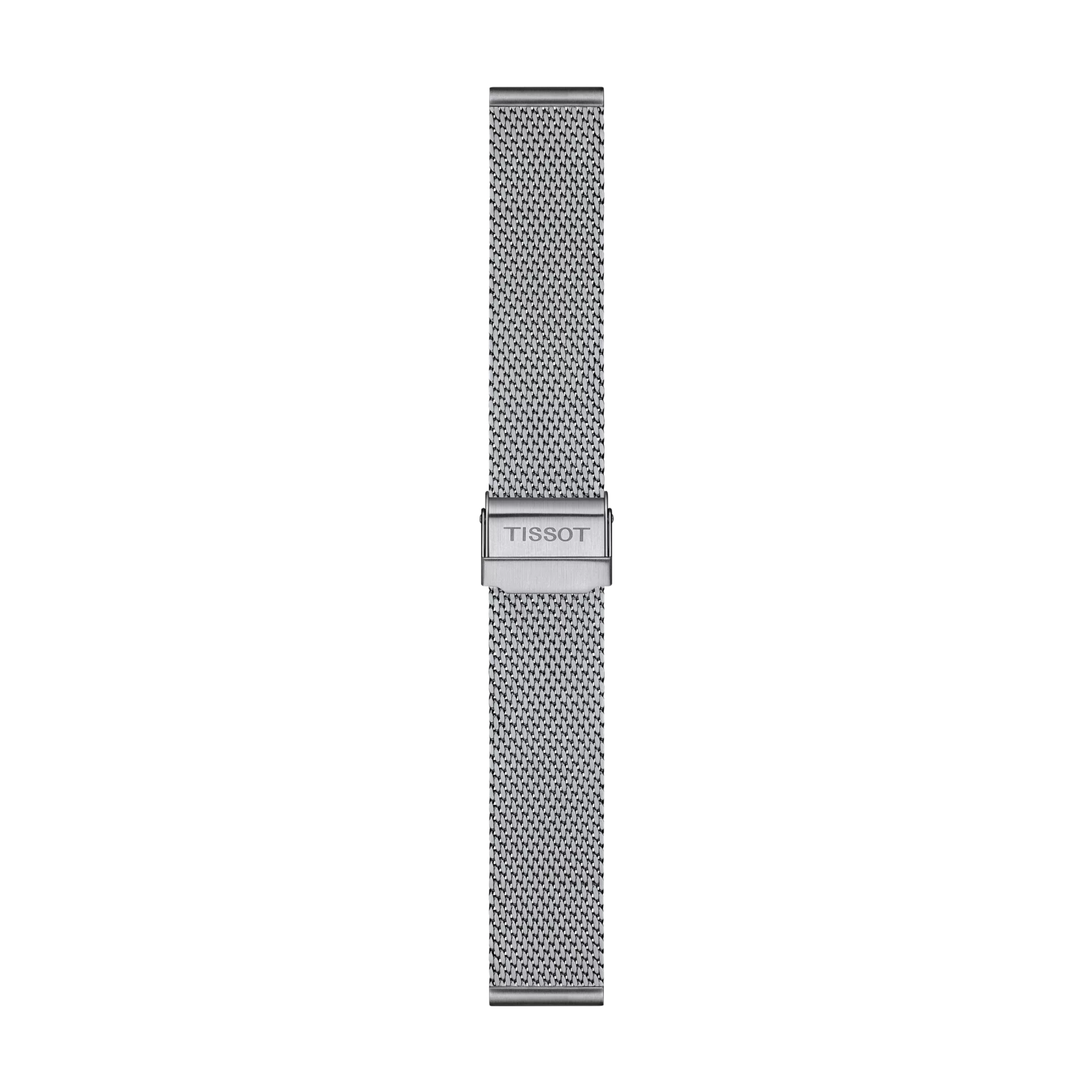 Vista frontale di Bracciale in maglia milanese Tissot ufficiale ansa 20 mm