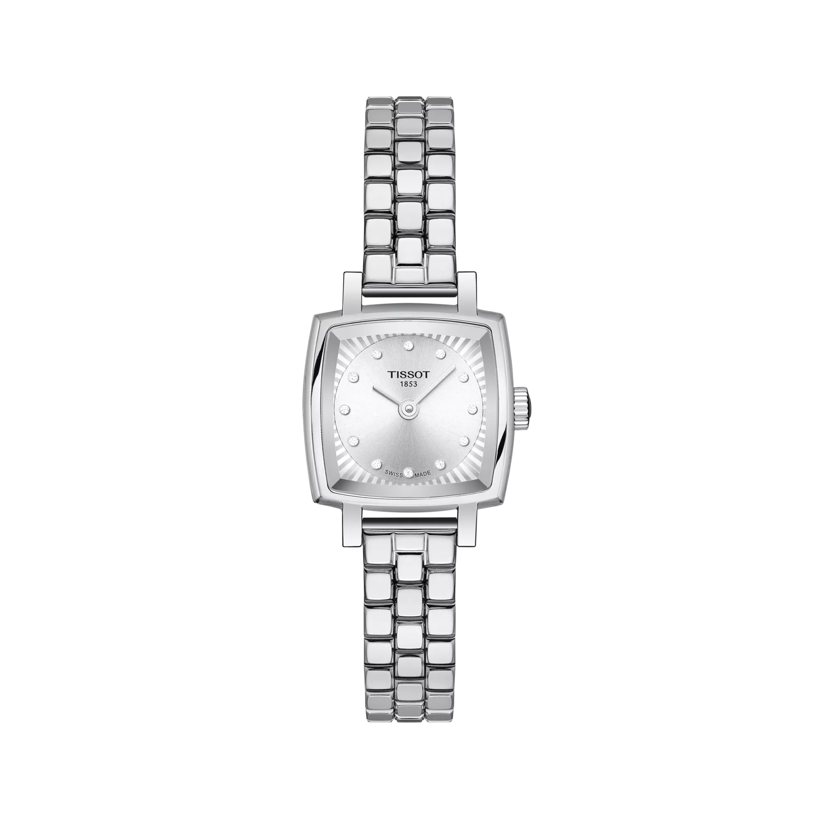 Vue de face de la montre Tissot Lovely Square 20x20mm