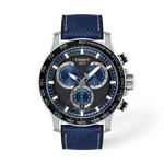Front view of the watch Tissot Supersport Chrono 45.5mm with shadow
