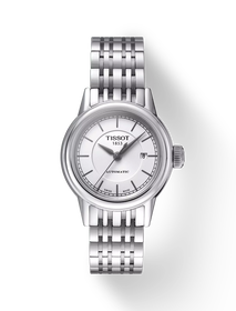 Front view of the watch Tissot Carson Automatic Lady with shadow