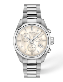 Front view of the watch Tissot PR 100 36mm with shadow