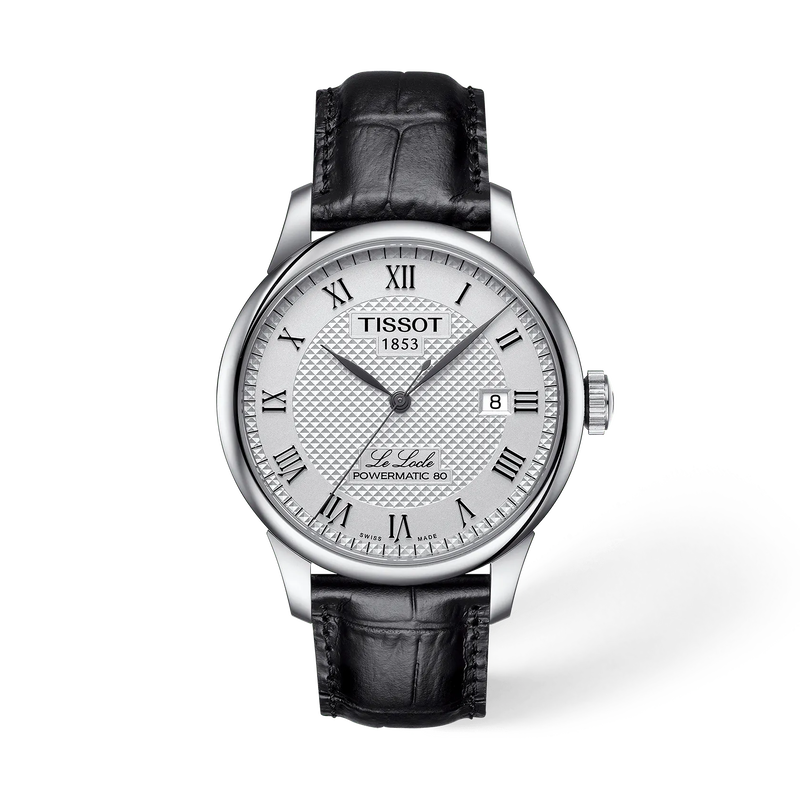 Front view of the watch Tissot Le Locle 39.3mm with shadow