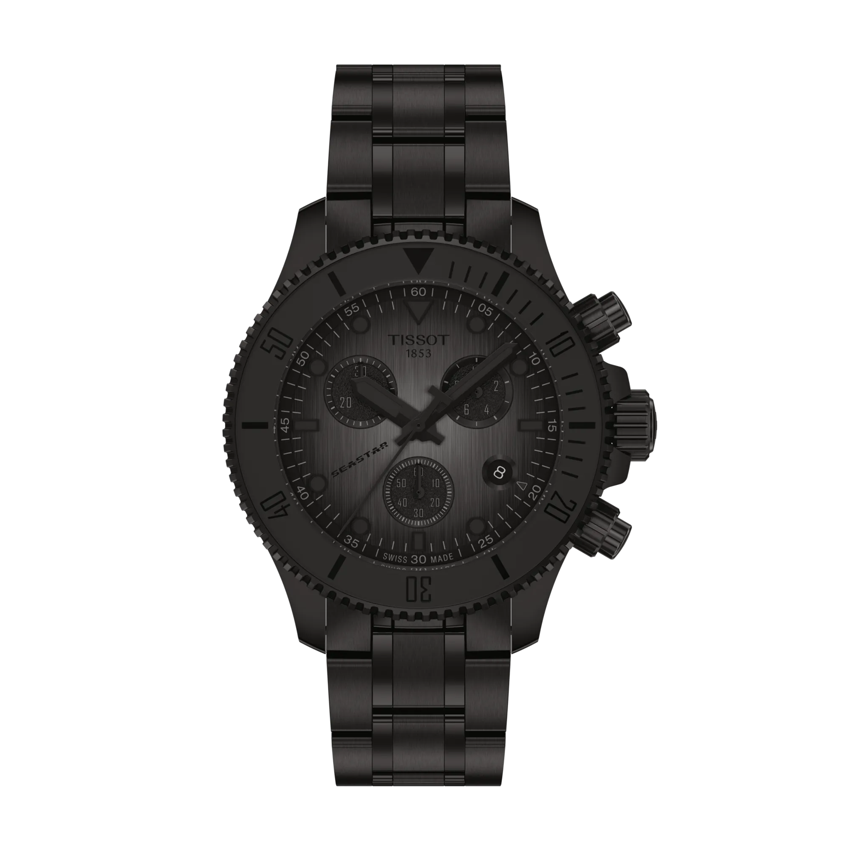 Front view of the watch Tissot Seastar 1000 38mm