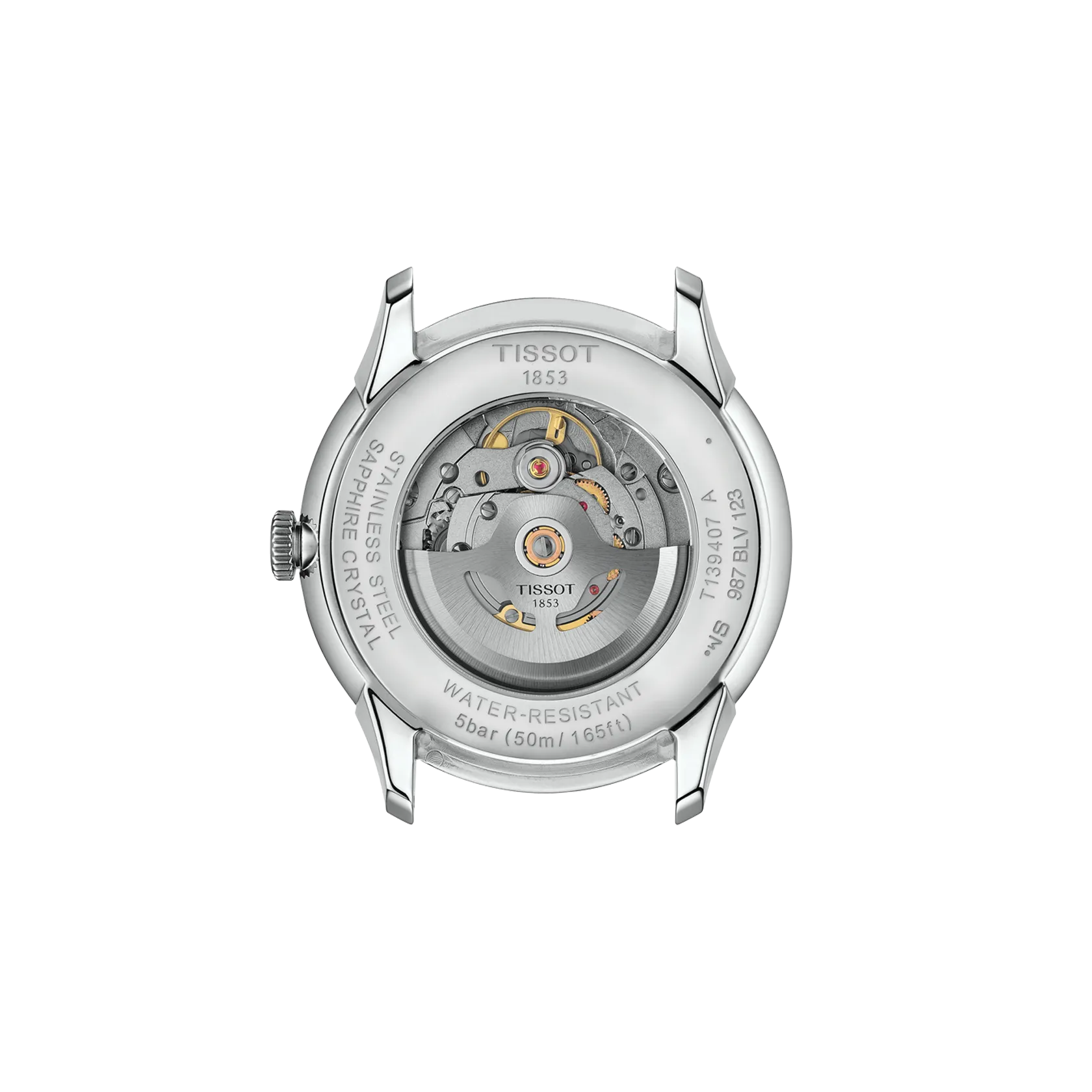 Back view of the watch case Tissot Chemin des Tourelles 42mm