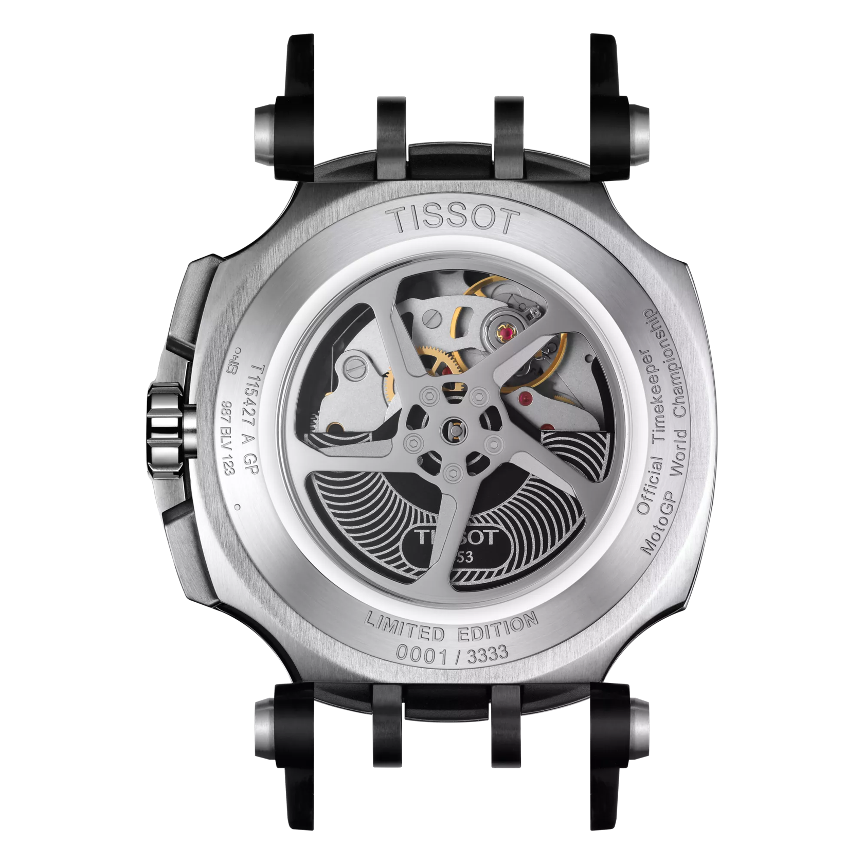 Back view of the watch case Tissot T-Race MotoGP Automatic Chronograph