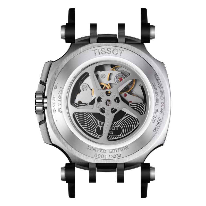 Back view of the watch case Tissot T-Race MotoGP Automatic Chronograph