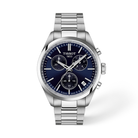 Front view of the watch Tissot PR 100 40mm with shadow