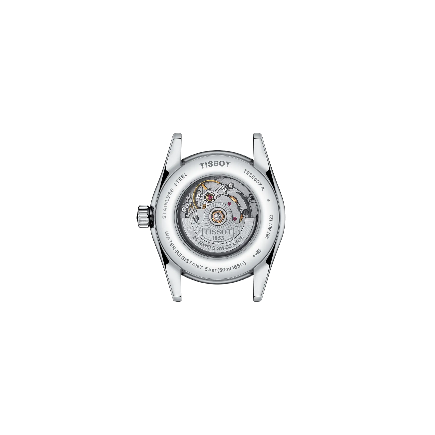 Back view of the watch case Tissot T-My Lady Gold 29mm