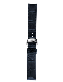 Vista frontal de Correa azul de piel oficial Tissot 19 mm