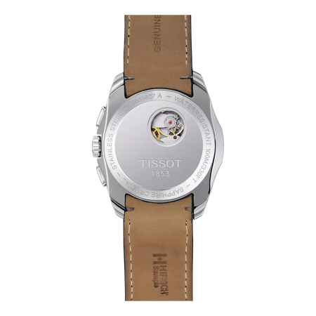 มุมมองด้านหลังของตัวเรือนนาฬิกา Tissot Couturier Automatic Chronograph