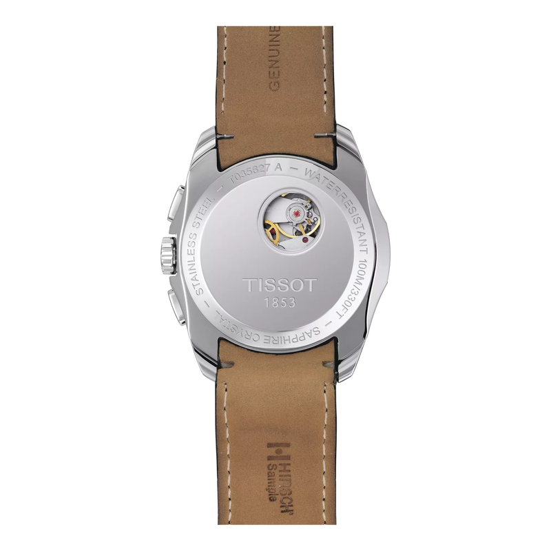 มุมมองด้านหลังของตัวเรือนนาฬิกา Tissot Couturier Automatic Chronograph