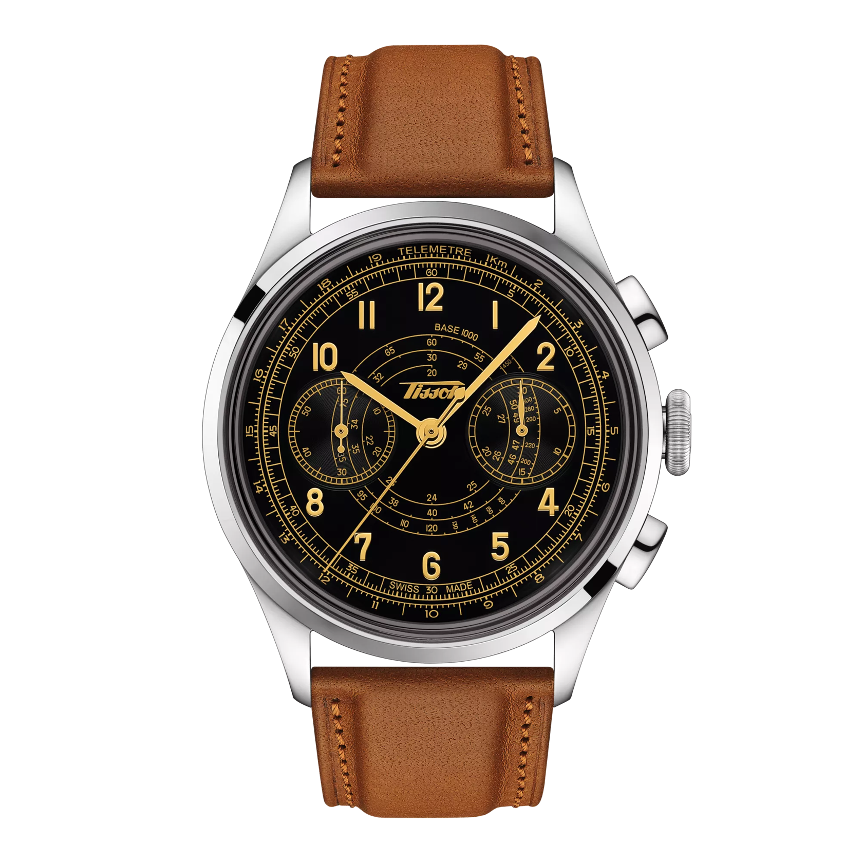 Front view of the watch Tissot Telemeter 1938 42mm