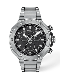 Front view of the watch Tissot T-Race 45mm with shadow