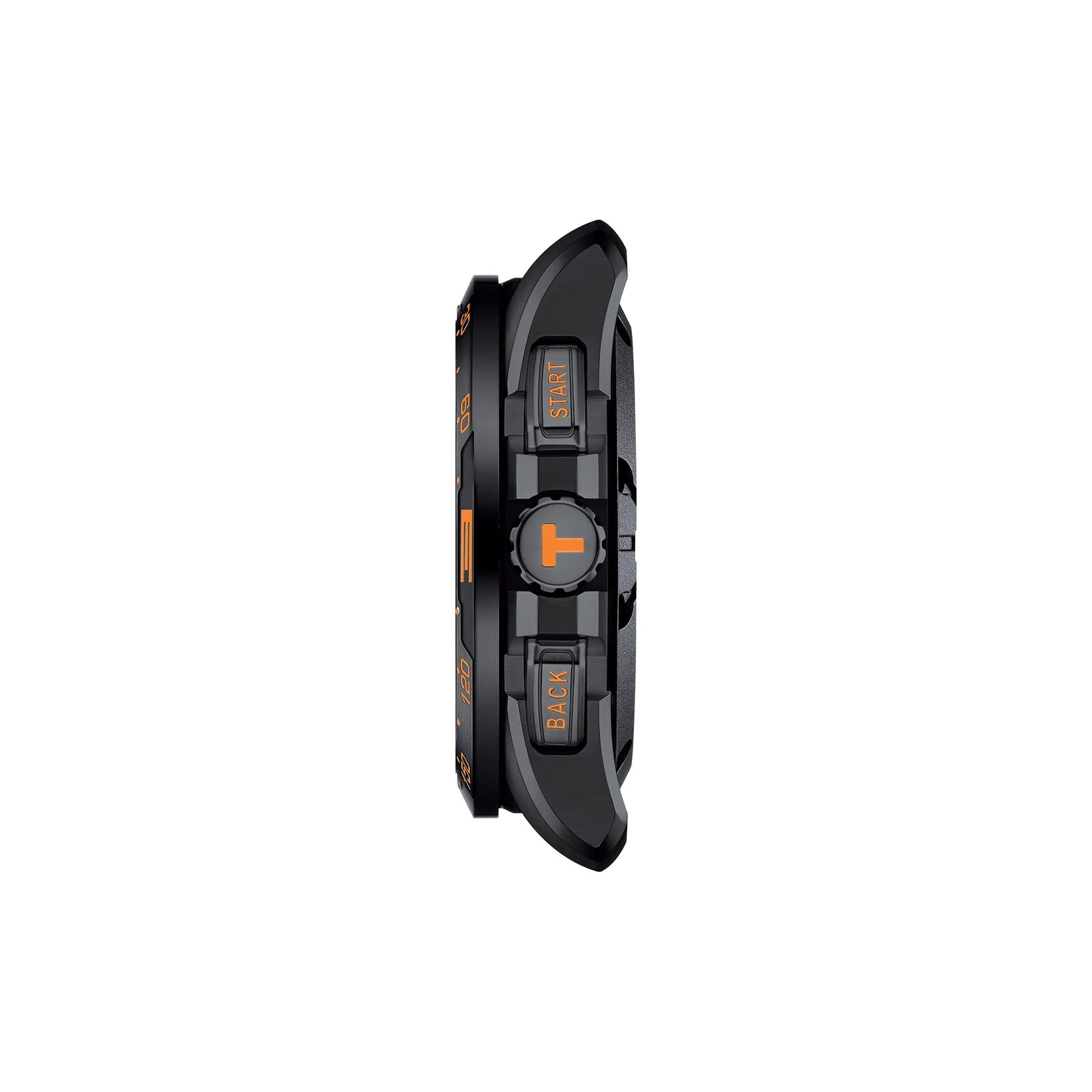 Vista de perfil de la caja del reloj Tissot T-Touch Connect Solar 47.5mm