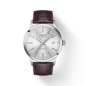 Front view of the watch Tissot Classic Dream Swissmatic with shadow