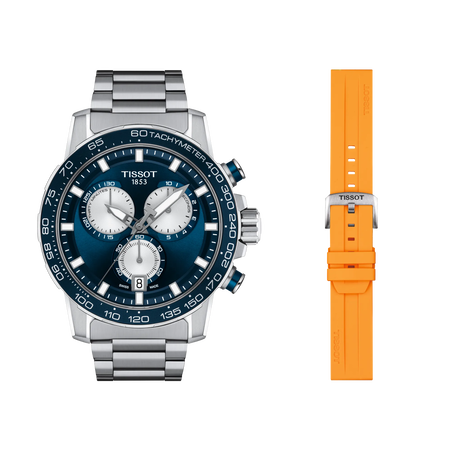 Front view of the watch Tissot Supersport NBA 2026 Championship Special Edition with shadow