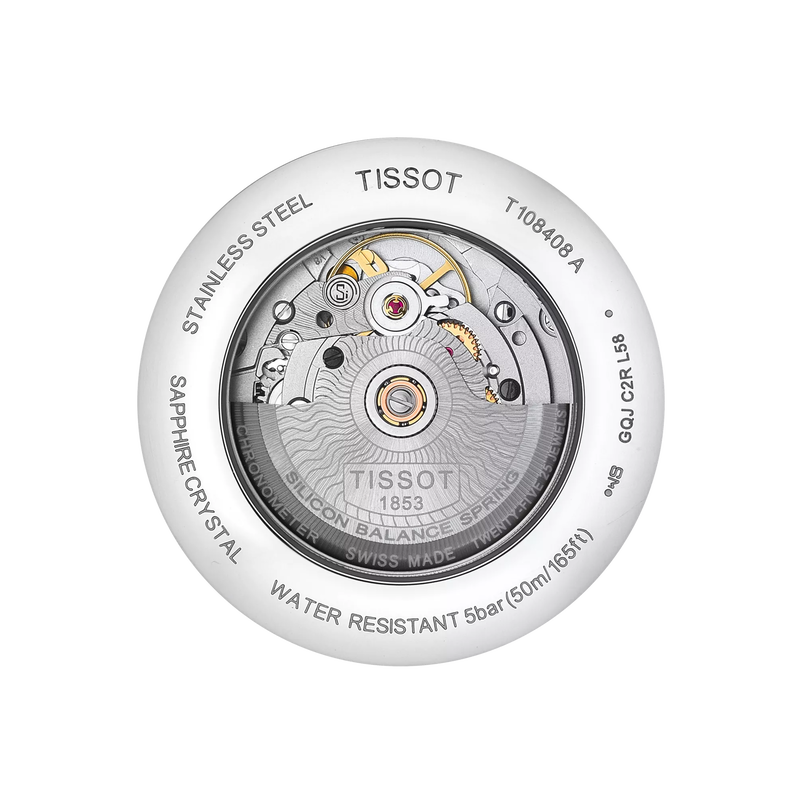 Back view of the watch case Tissot Ballade Powermatic 80 COSC