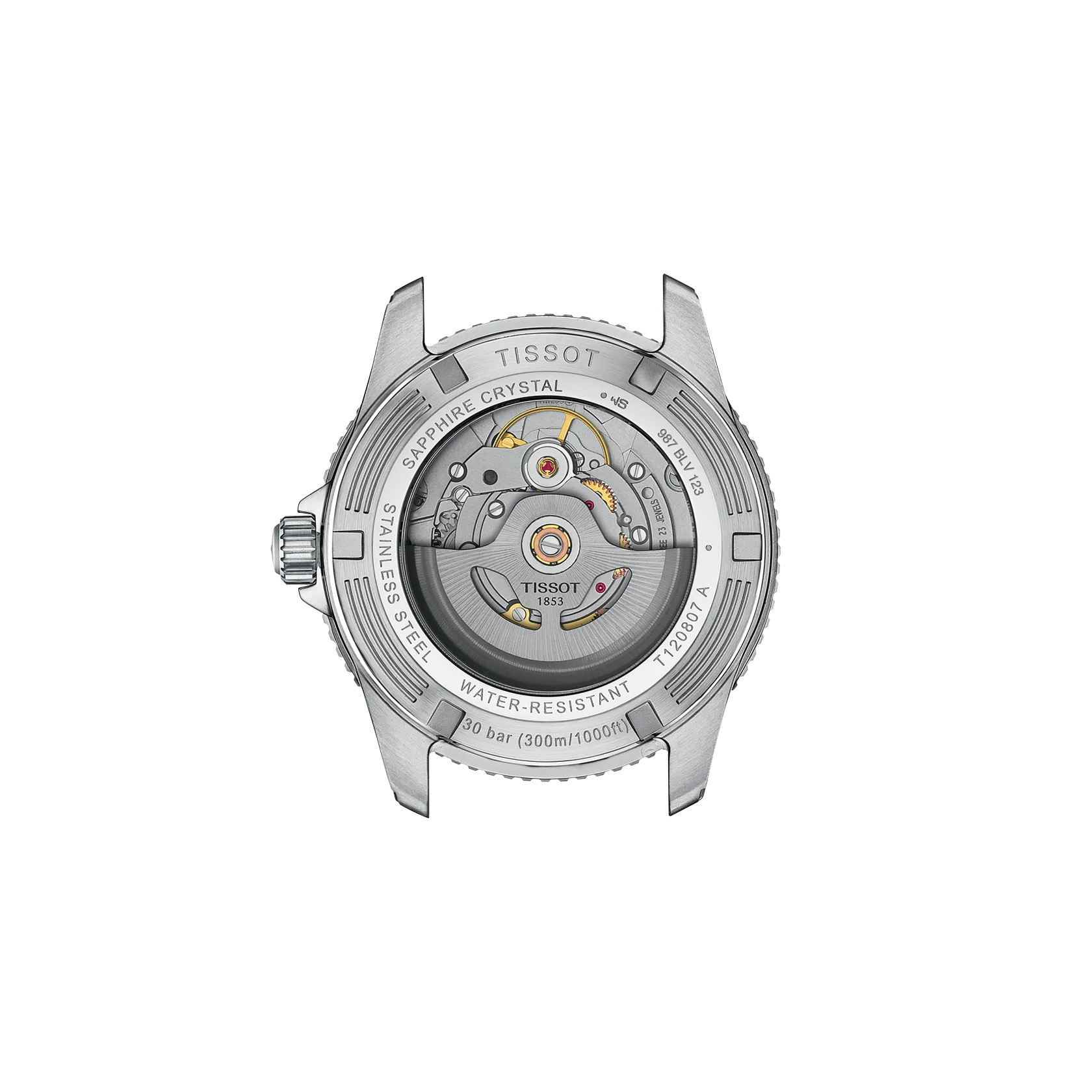 Back view of the watch case Tissot Seastar 1000 40mm