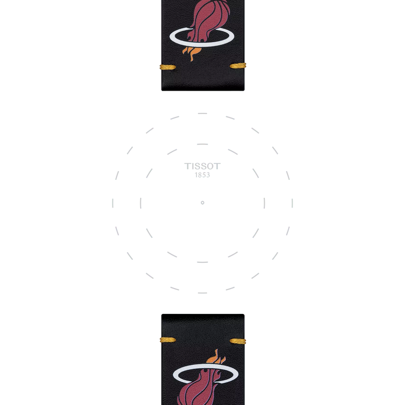 Focus sur les ergots de Bracelet Officiel Tissot Cuir Noir Entre-cornes 22 mm