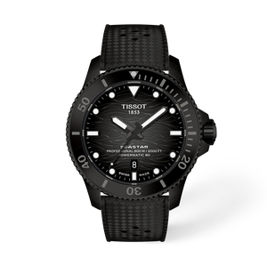 Front view of the watch Tissot Seastar 2000 Professional 44mm with shadow