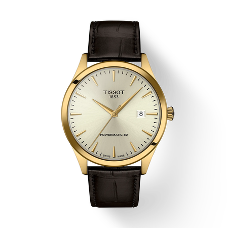 Front view of the watch TIssot Classic Dream 40mm with shadow