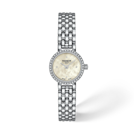 Front view of the watch Tissot Lovely Round 19.5mm with shadow