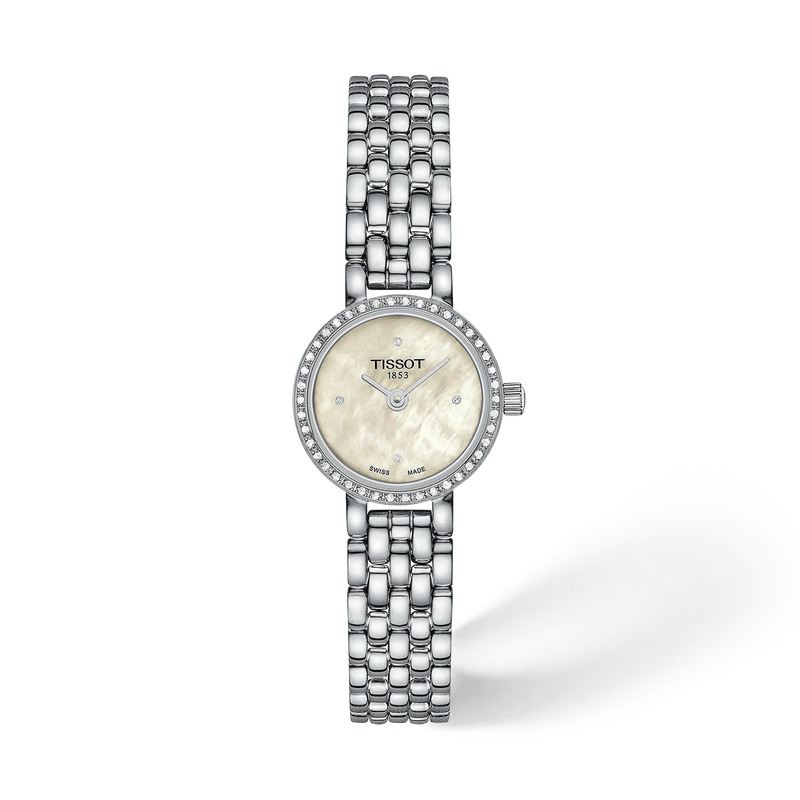 Front view of the watch Tissot Lovely Round 19.5mm with shadow