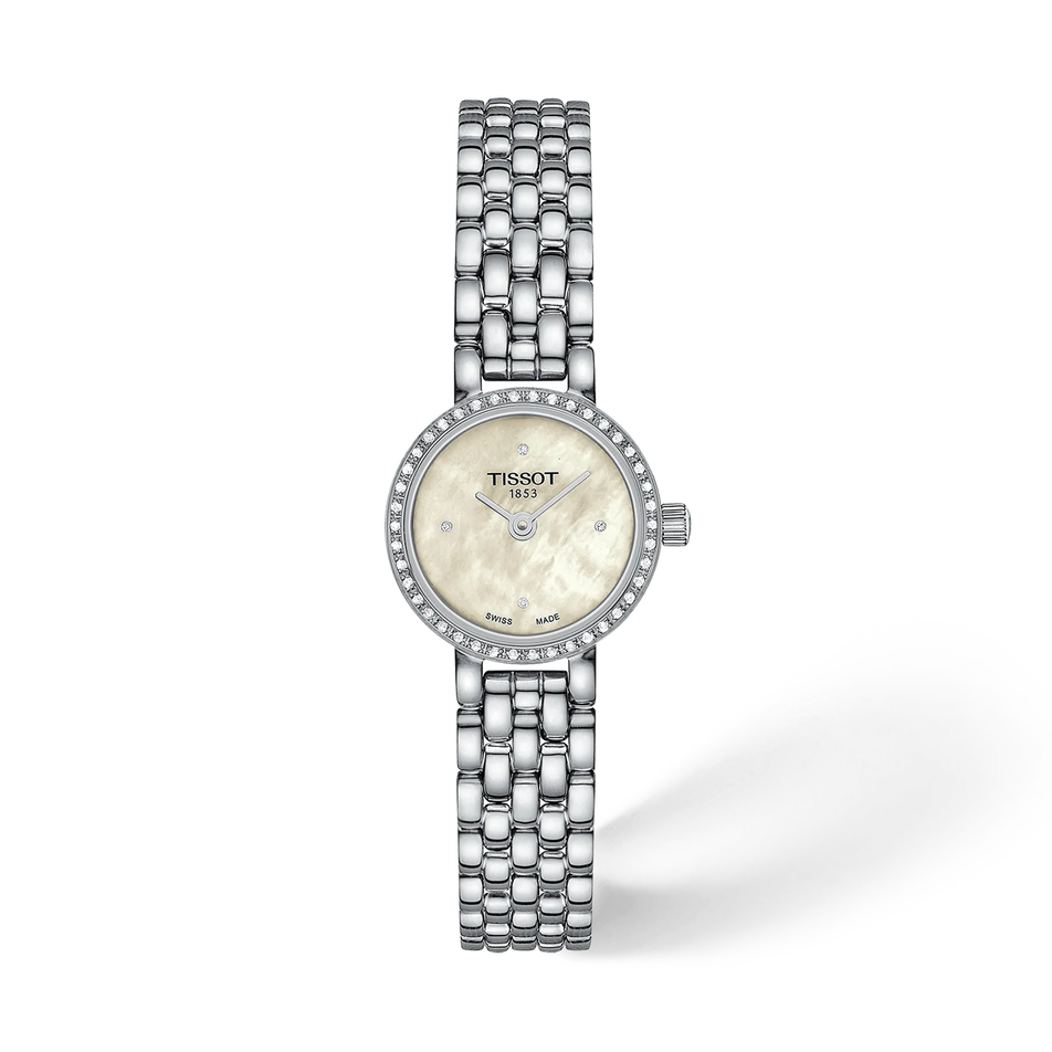 Vorderansicht der Uhr Tissot Lovely Round 19.5mm mit Schatten