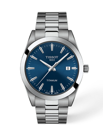 Front view of the watch Tissot Gentleman 40mm with shadow